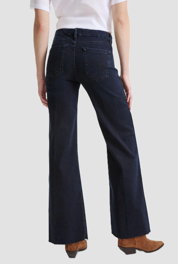 Jeans wide leg donna blu notte 
