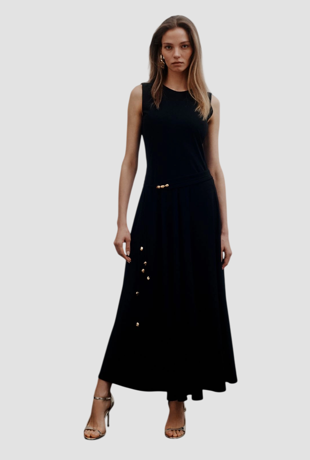 Abito smanicato donna nero 