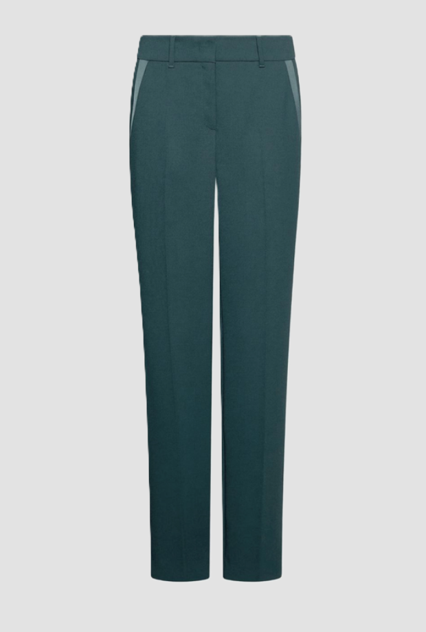 Pantalone a gamba dritta donna blu pavone 
