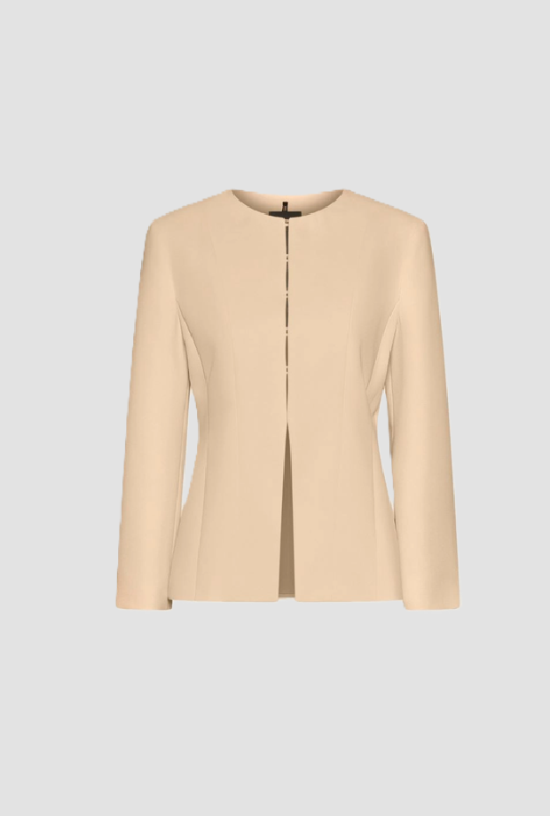 Giacca girocolla donna beige 
