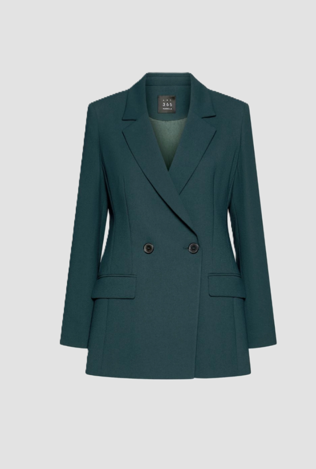 Giacca doppiopetto donna blu pavone 
