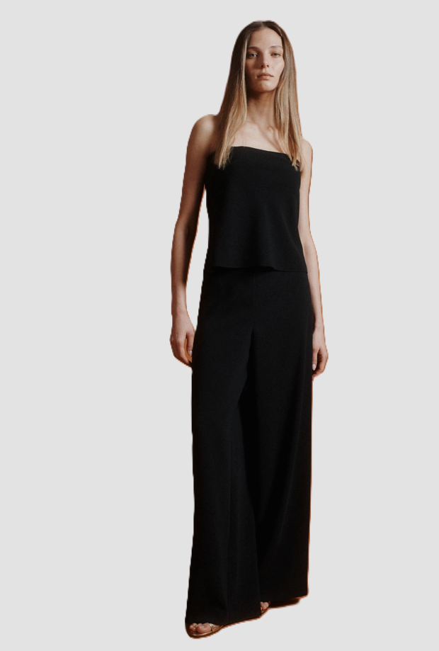Pantalone a gamba ampia donna nero 