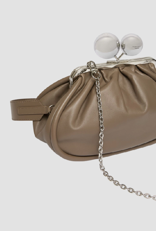 Borsa Pasticcino medium in nappa donna fango 