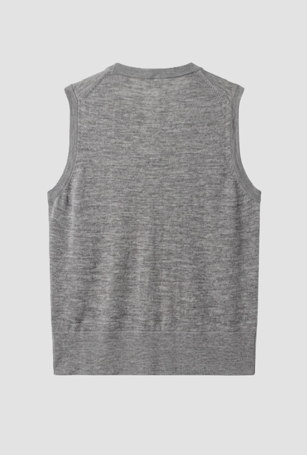 Gilet in lana da donna grigio 