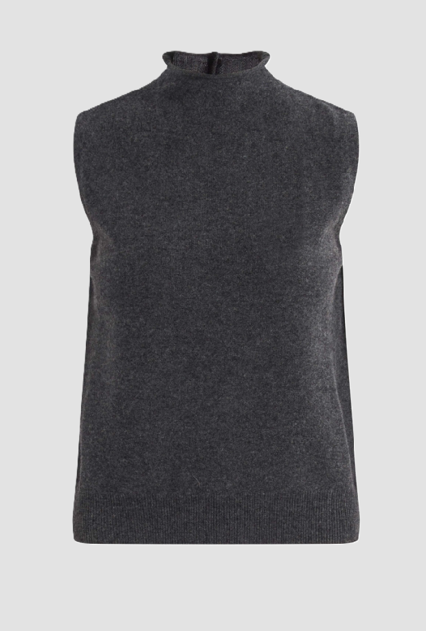 Gilet smanicato donna grigio antracite 