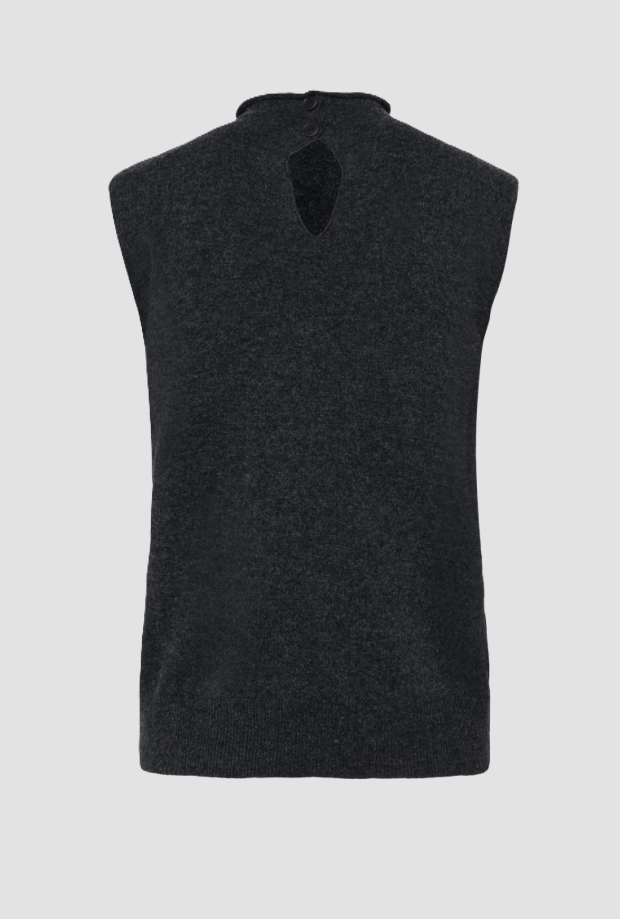 Gilet smanicato donna grigio antracite 