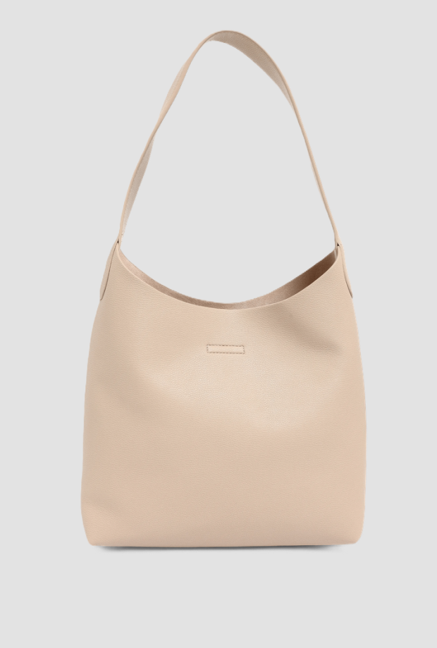 Borsa hobo-tote donna beige 