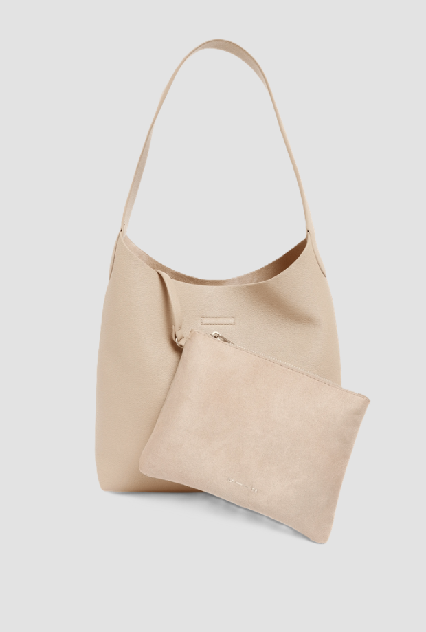 Borsa hobo-tote donna beige 