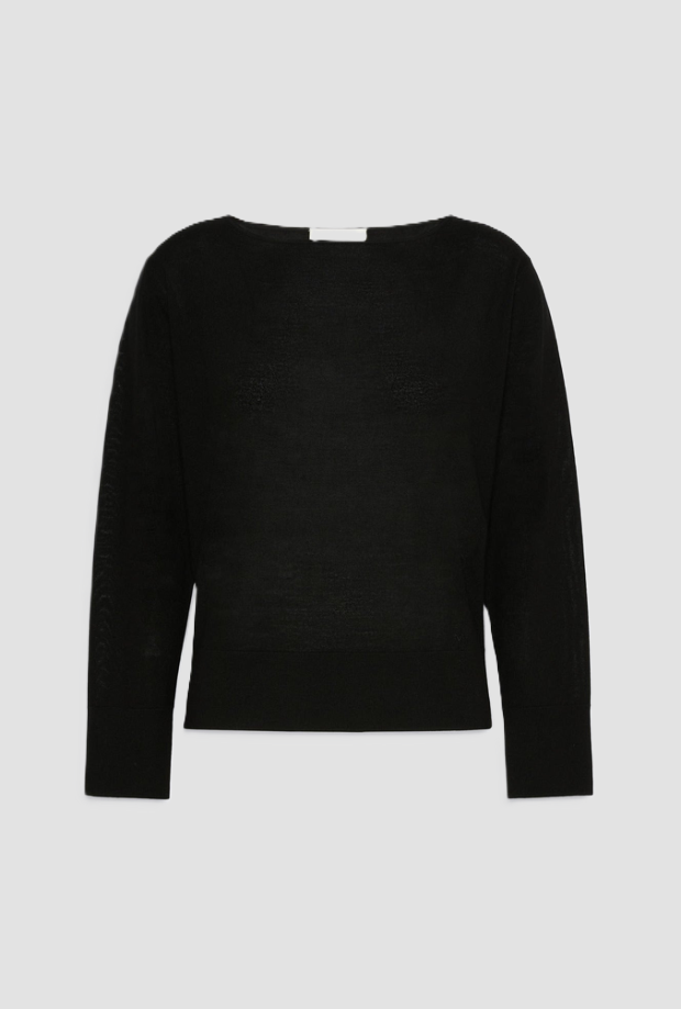 Maglia con scollo a barchetta donna nero 