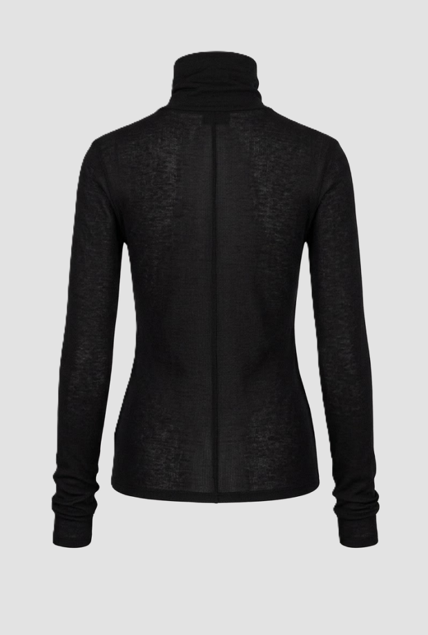 Top con scollo a goccia donna nero 