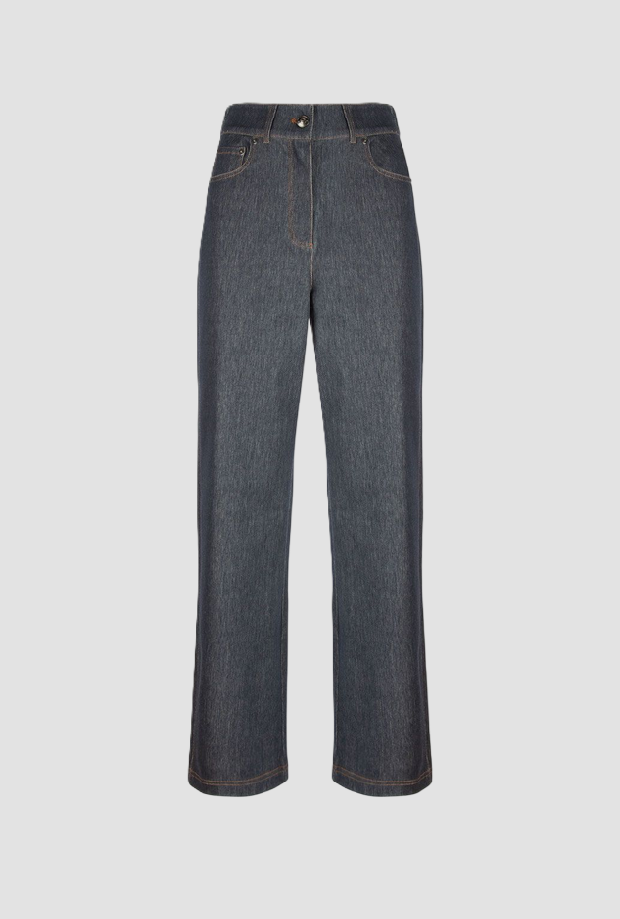 Pantalone effetto denim donna blu scuro 