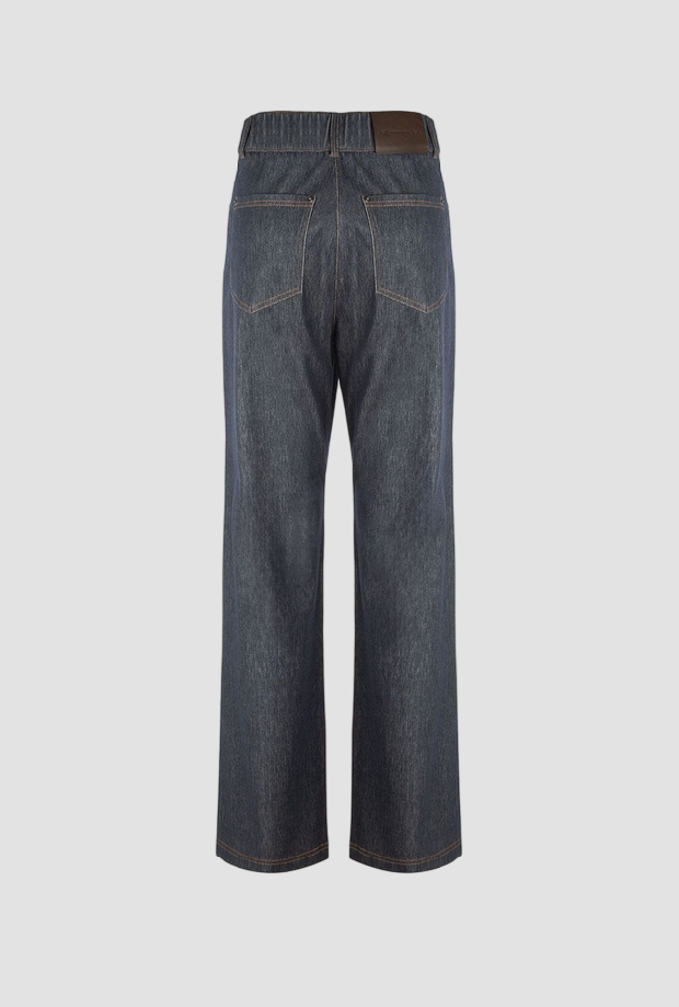 Pantalone effetto denim donna blu scuro 