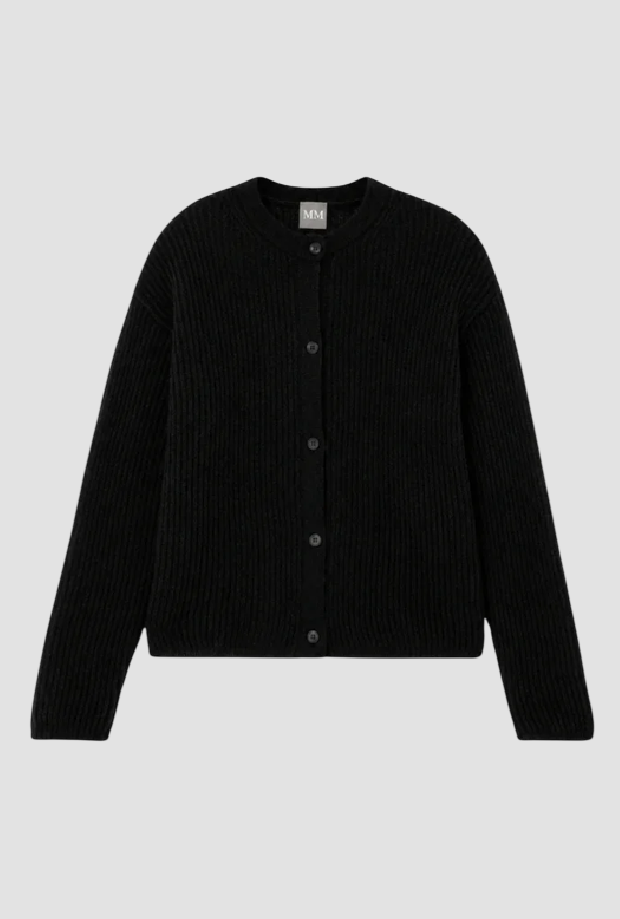 Cardigan a costa inglese donna nero 