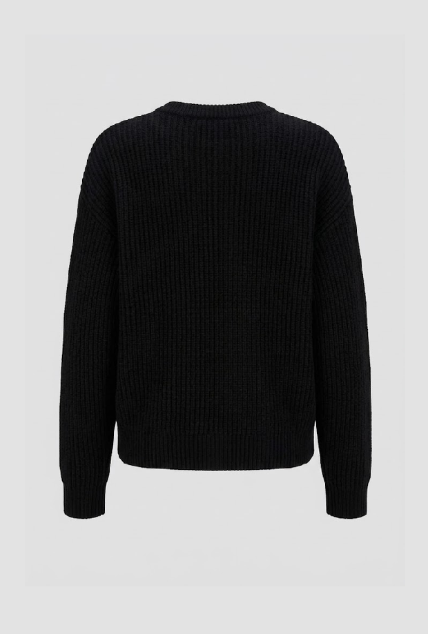 Cardigan a costa inglese donna nero 