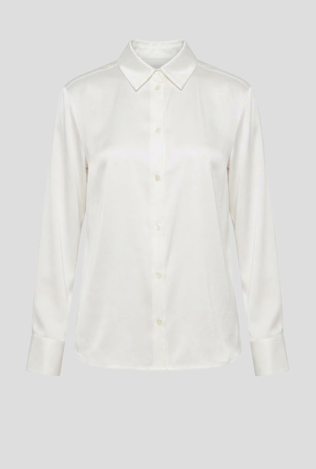Camicia in seta donna bianco 