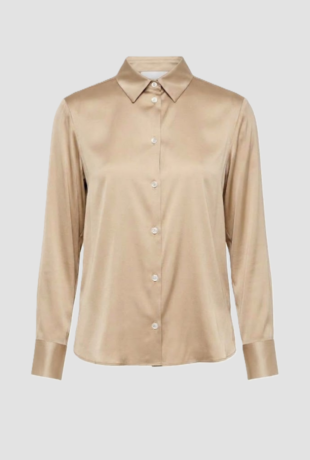Camicia in seta da donna sabbia 