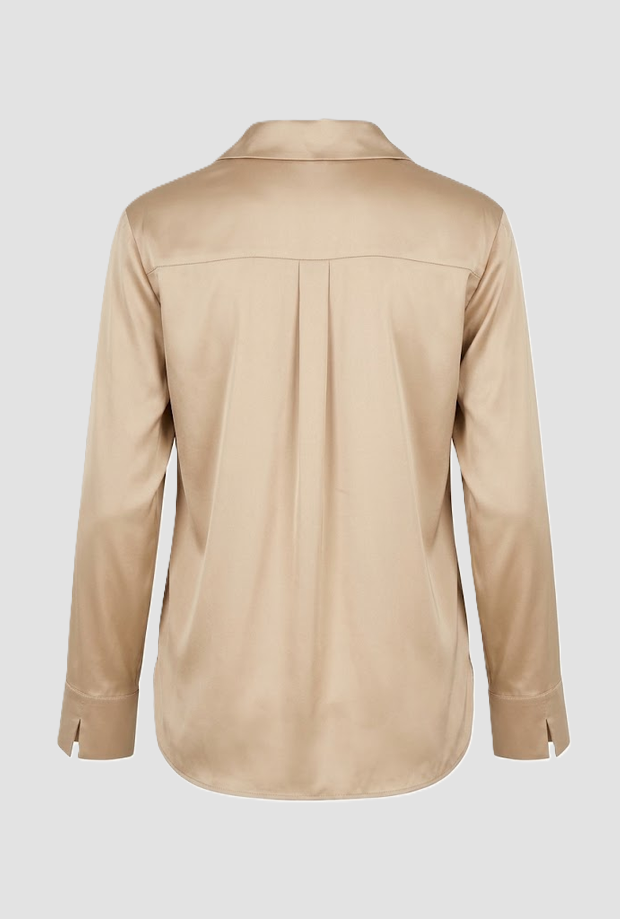 Camicia in seta da donna sabbia 