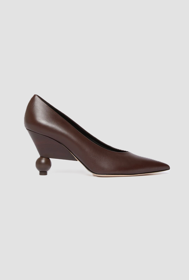 Décolleté in pelle da donna cioccolato 