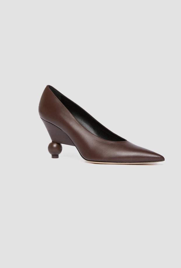 Décolleté in pelle da donna cioccolato 