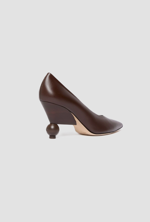 Décolleté in pelle da donna cioccolato 