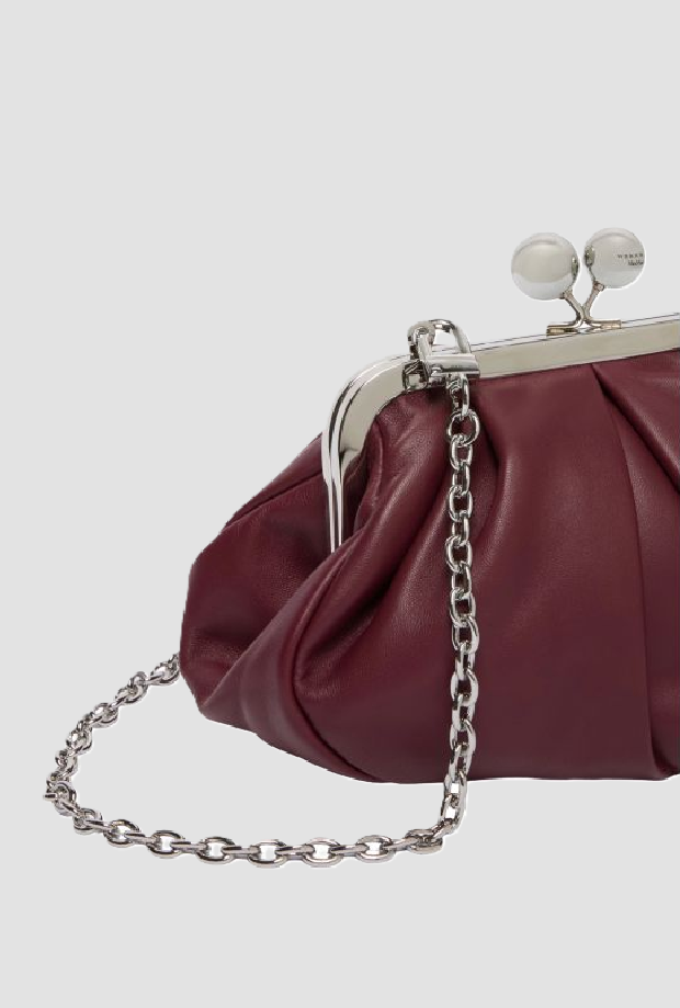 Borsa Pasticcino small in montone donna rubino 