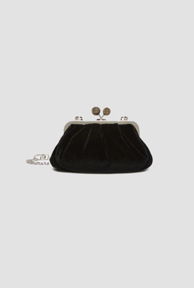 Borsa Pasticcino small in velluto donna nero 