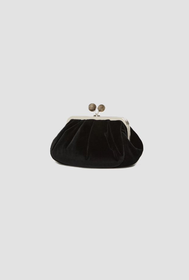 Borsa Pasticcino small in velluto donna nero 