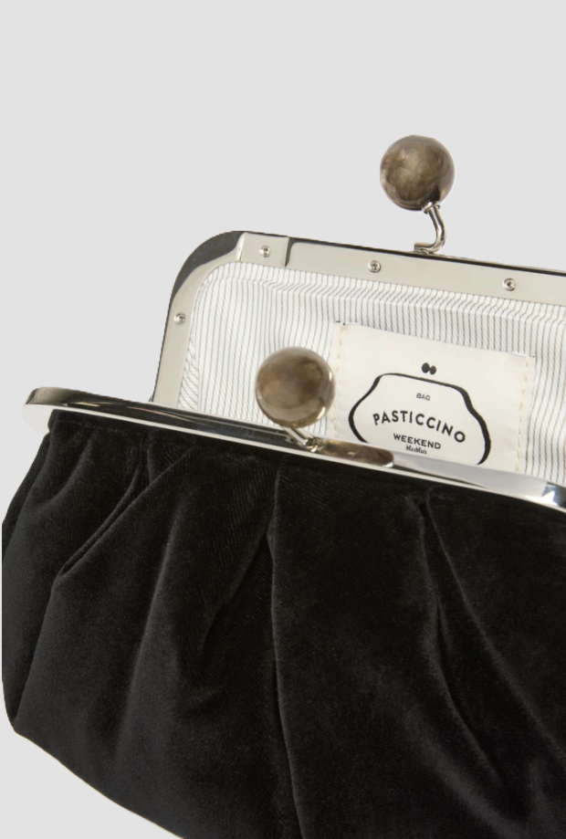 Borsa Pasticcino small in velluto donna nero 