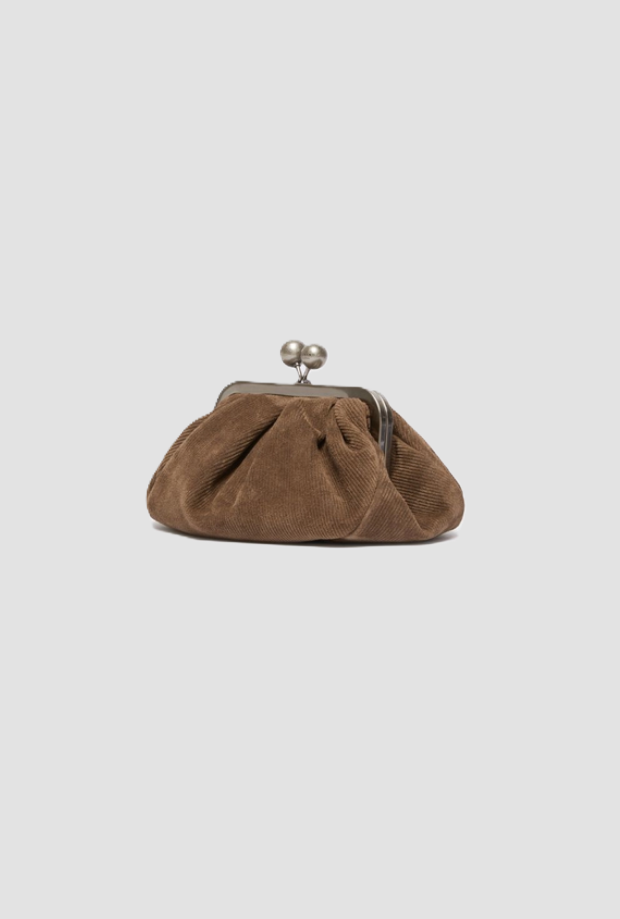 Borsa Pasticcino small in velluto donna fango 