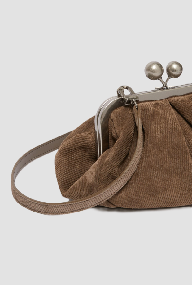 Borsa Pasticcino small in velluto donna fango 