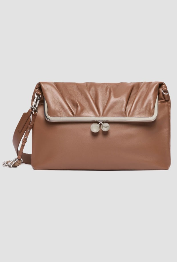 Borsa Pasticcino a busta donna cuoio 