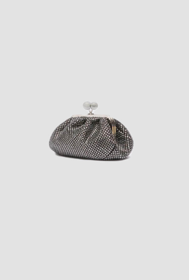 Borsa Pasticcino extra small con strass donna nero 
