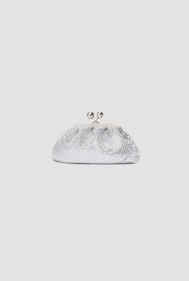 Borsa Pasticcino extra small con strass donna bianco 