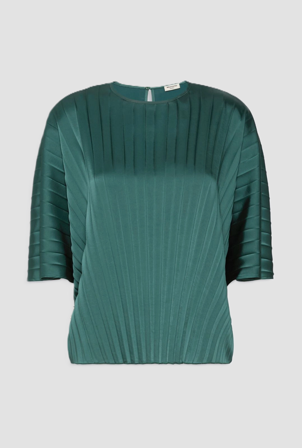 Blusa in raso donna verde scuro 