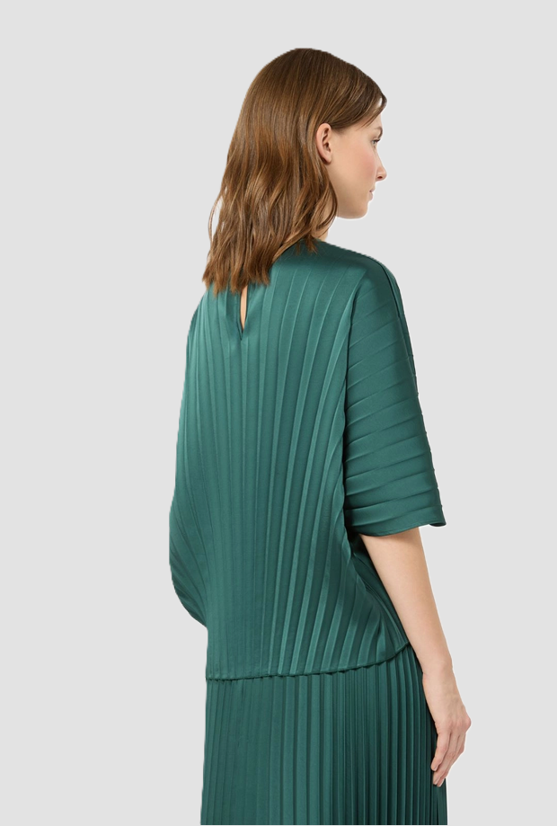 Blusa in raso donna verde scuro 