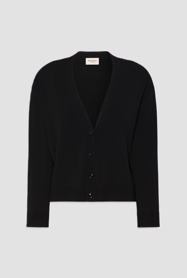 Cardigan a V donna nero 