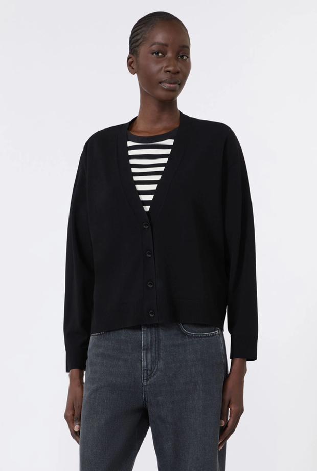 Cardigan a V donna nero 