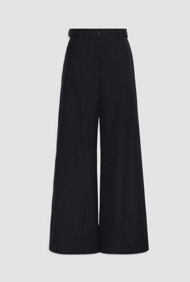 Pantalone wide leg donna blu 