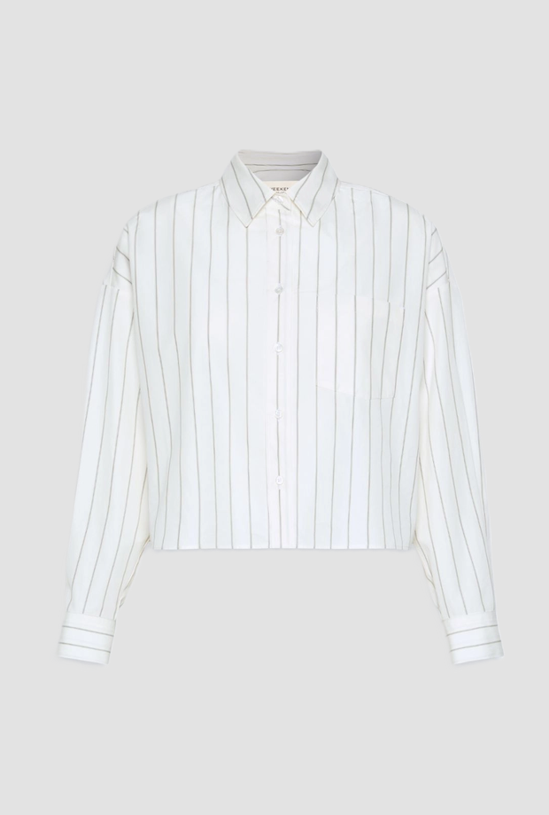 Camicia con schiena a contrasto donna marrone 