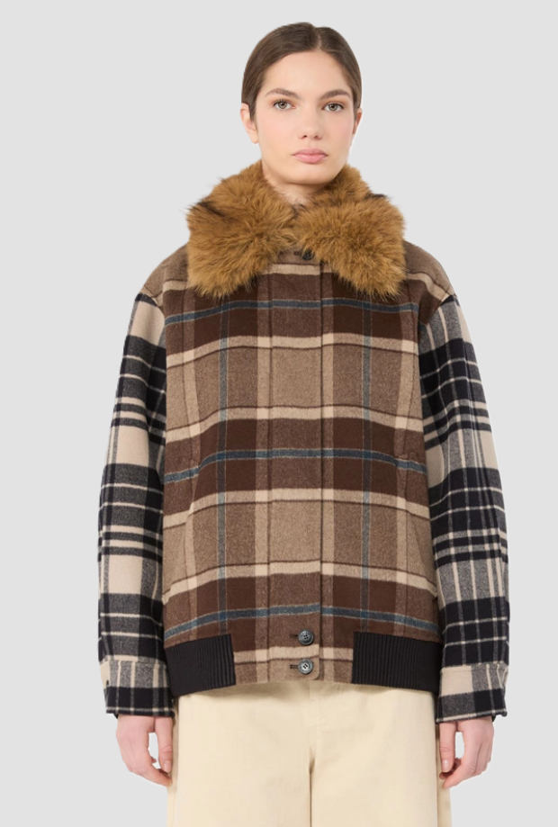Bomber in drap donna marrone 