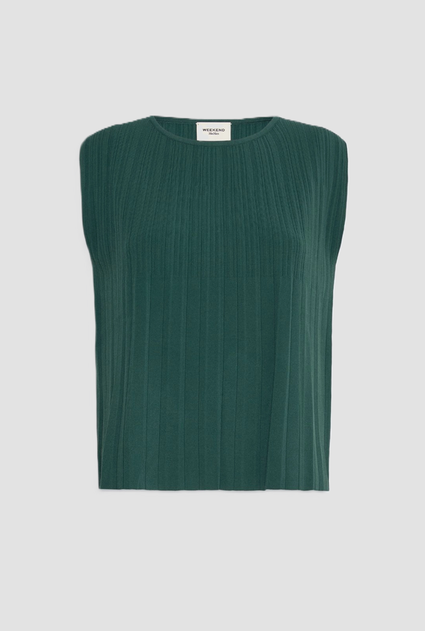 Maglia in plissé donna verde 