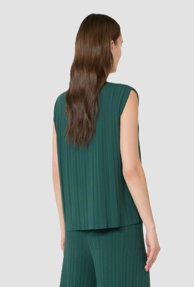 Maglia in plissé donna verde 