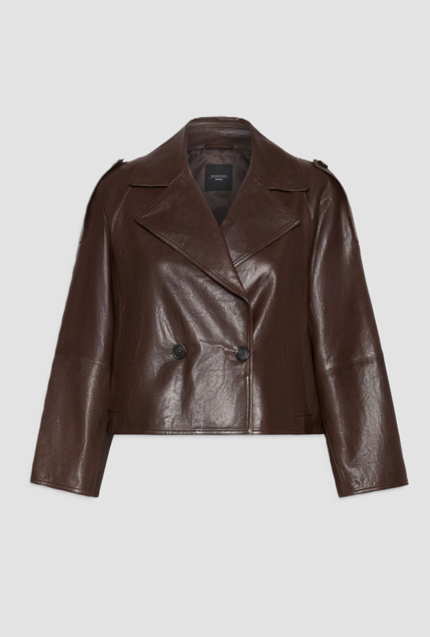 Giacca in pelle donna cioccolato 
