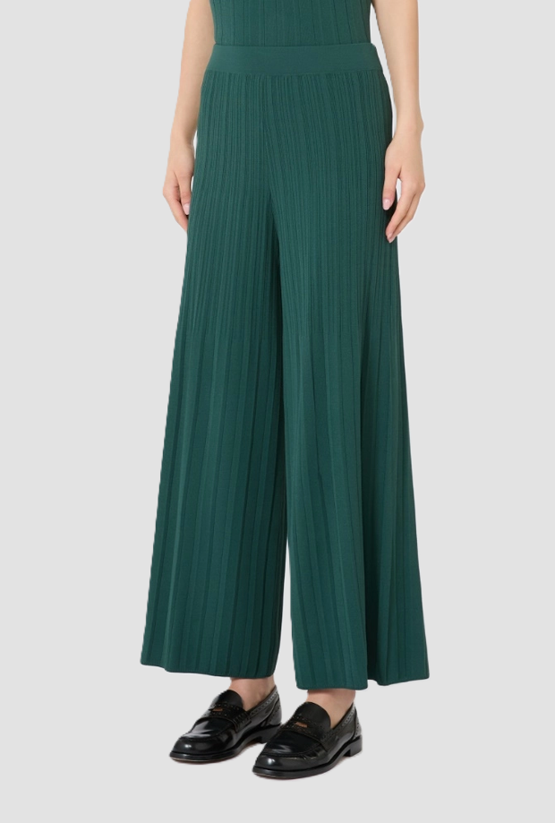 Pantalone plissé donna verde 