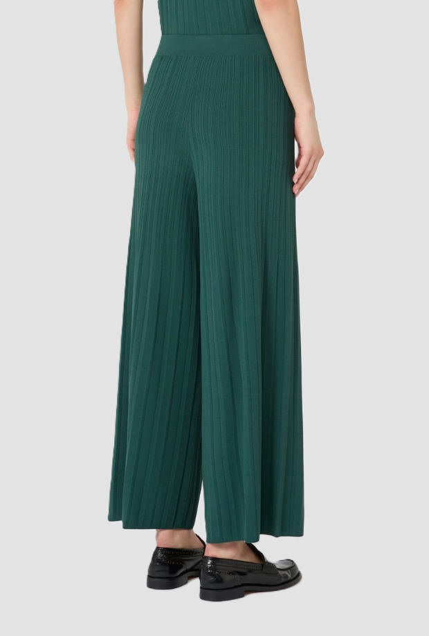 Pantalone plissé donna verde 