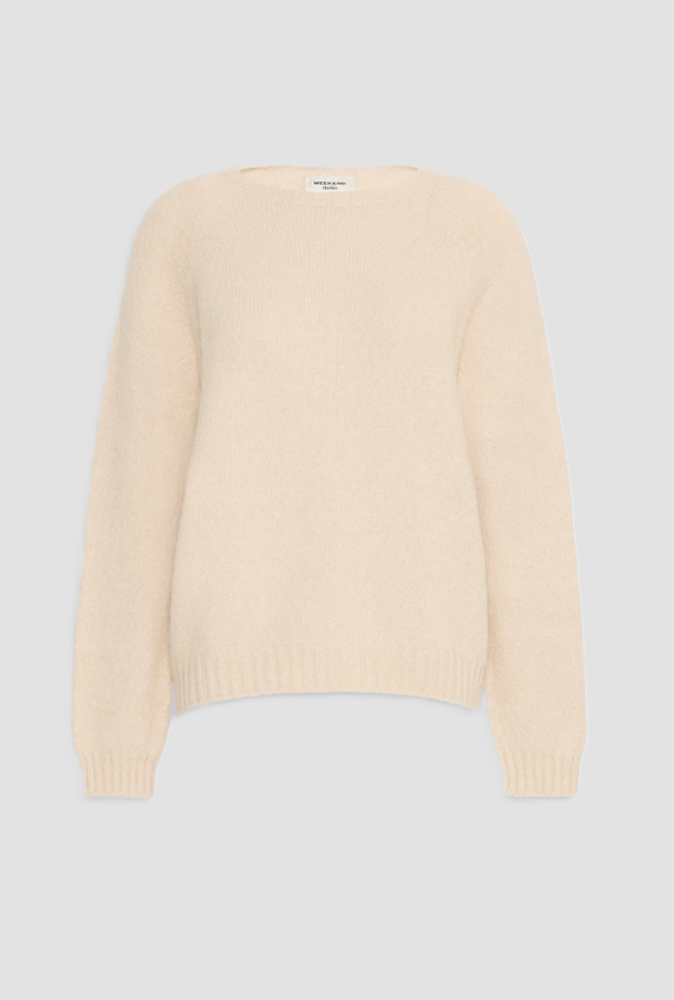 Maglia in alpaca e cotone donna sabbia 