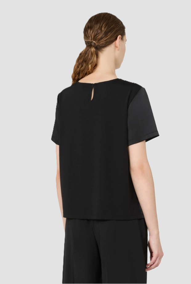 Blusa in raso donna nero 