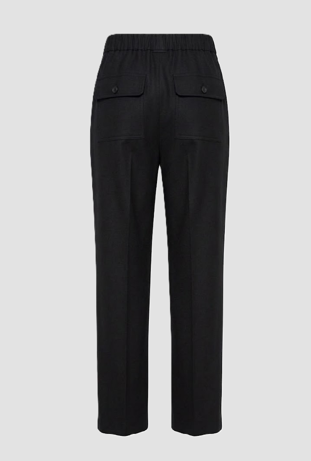 Pantalone in flanella di lana donna nero 