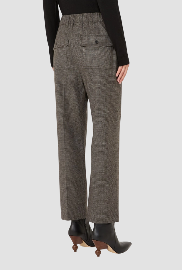 Pantalone in flanella di lana donna marron glacé 