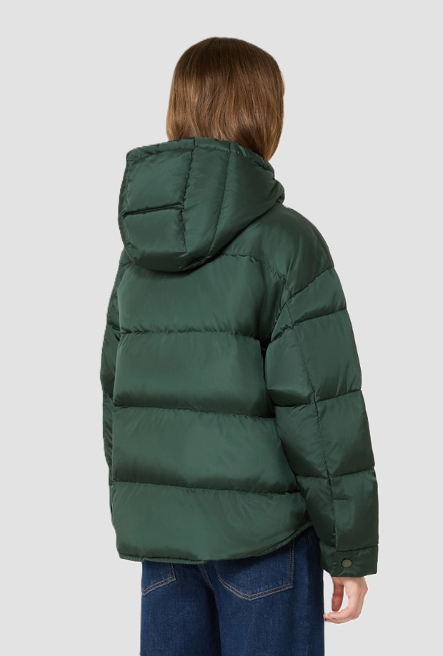 Piumino antigoccia donna verde scuro 